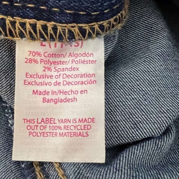 No Boundaries Juniors Denim Shortalls Large Dark Wash Bib Shorts Overalls Jorts - Picture 6 of 7